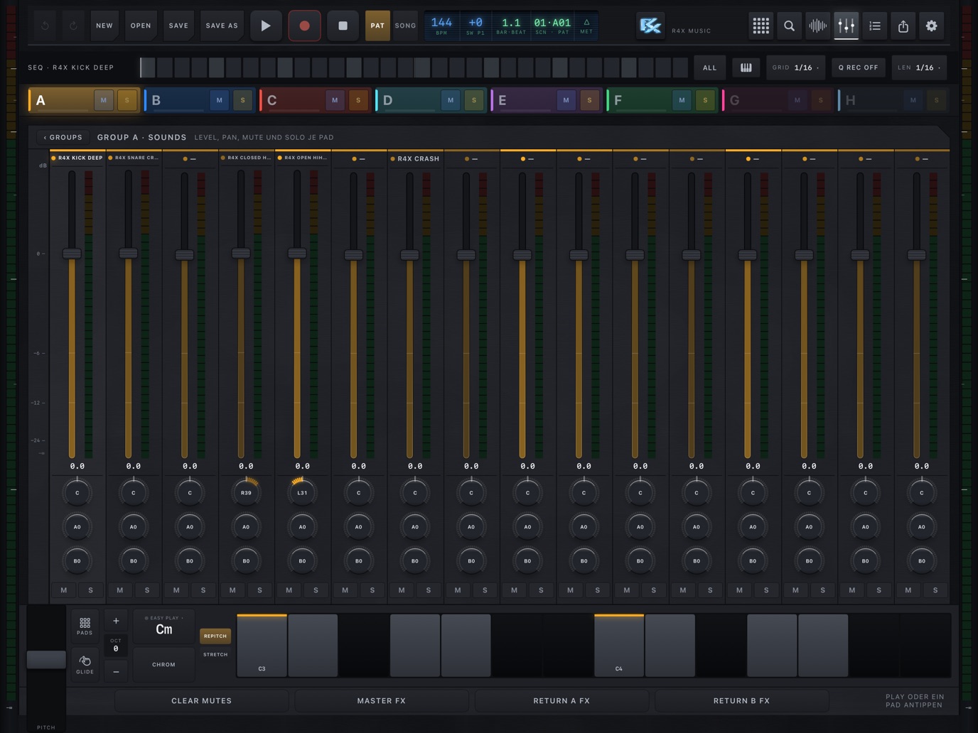 Mixer mit Insert-Effekten